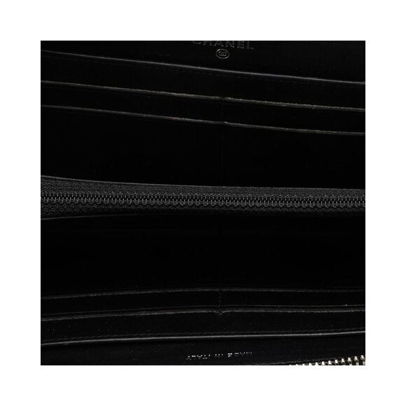 Pre Loved Chanel Tweed Zip Around Wallet Women Gray Long Wallets - Picture 5 of 8